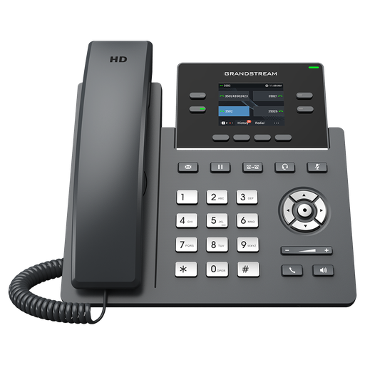 Grandstream GRP2612P SIP desk phone, 4 SIP accounts, 2.4" color display, PoE