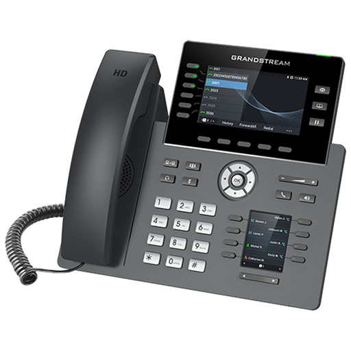 Téléphone de bureau SIP Grandstream GRP2616, 16 comptes SIP, deux écrans couleur, Wi-Fi et Bluetooth, Gigabit PoE
