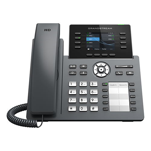 Grandstream GRP2634 SIP-Tischtelefon, 12 SIP-Konten, 8 Leitungstasten, 10 Kurzwahltasten, WLAN, Bluetooth, PoE