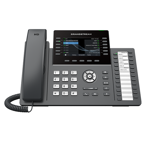 Téléphone de bureau SIP Grandstream GRP2636, 16 comptes SIP, 12 touches de ligne, 24 touches de raccourci, Wi-Fi, PoE