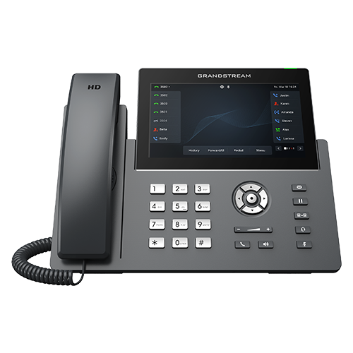 Téléphone de bureau SIP Grandstream GRP2670, 16 comptes SIP, écran tactile 7", Wi-Fi et Bluetooth, Gigabit PoE