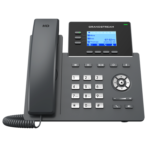 Téléphone de bureau SIP Grandstream GRP2603P, 6 comptes SIP, Gigabit, PoE