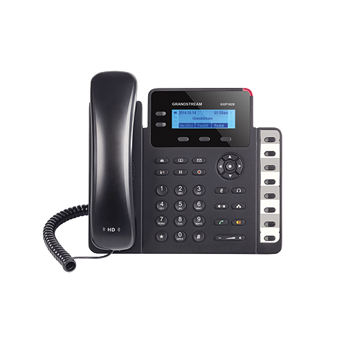 Téléphone de bureau SIP Grandstream GXP1628, 2 comptes SIP, Gigabit, PoE, 8 touches BLF