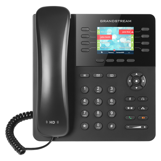 Téléphone de bureau SIP Grandstream GXP2135, 4 comptes SIP, 32 touches BLF, écran couleur 2,8", Gigabit PoE