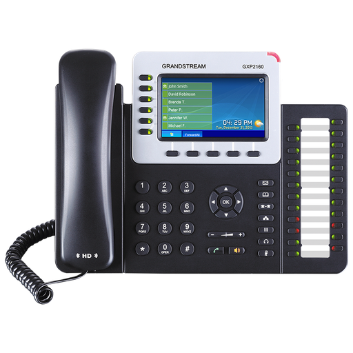 Grandstream GXP2160 SIP-Tischtelefon, 6 SIP-Konten, 4,3" Farbdisplay, 24 BLF-Tasten, Gigabit-PoE
