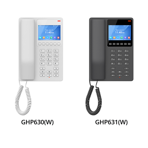 Grandstream GHP631W SIP-Hoteltelefon, 2 SIP-Konten, Farbdisplay, Wi-Fi 6, PoE