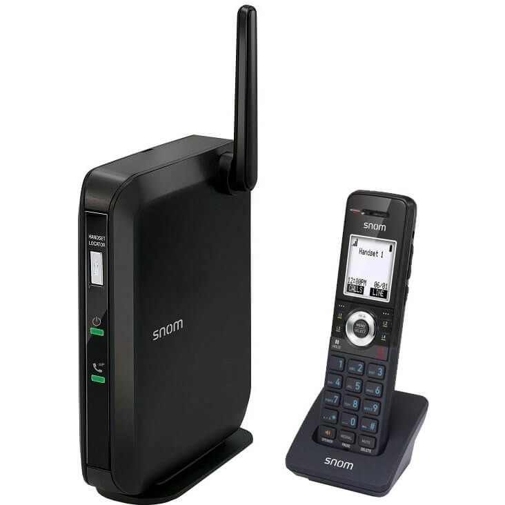 Snom M110 professional DECT phone, M100SC base + M10 handset, 10 handsets, 4 simultaneous calls, PoE