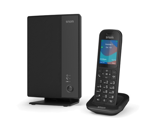 Snom M253 Professionelles DECT-Telefon, Basis M250 + Mobilteil M53, 10 Mobilteile, 8 gleichzeitige Gespräche, PoE