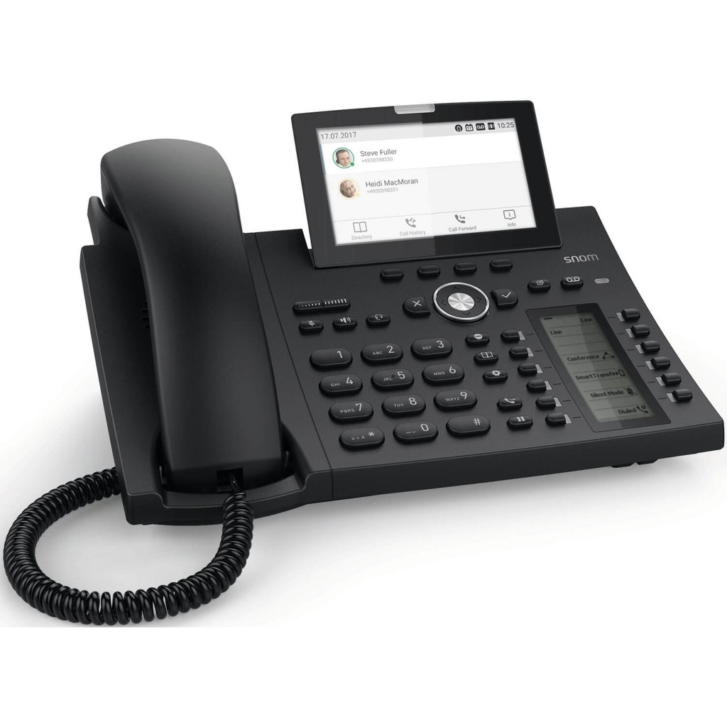 Snom D385 SIP-Tischtelefon, 12 SIP-Konten, 4,3" Farbdisplay, Bluetooth, Gigabit PoE