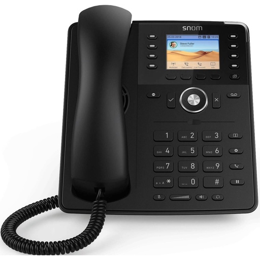 Téléphone de bureau SIP Snom D735, 12 comptes SIP, écran couleur 2,8", Gigabit PoE, noir