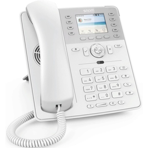 Téléphone de bureau SIP Snom D735, 12 comptes SIP, écran couleur 2,8", Gigabit PoE, blanc