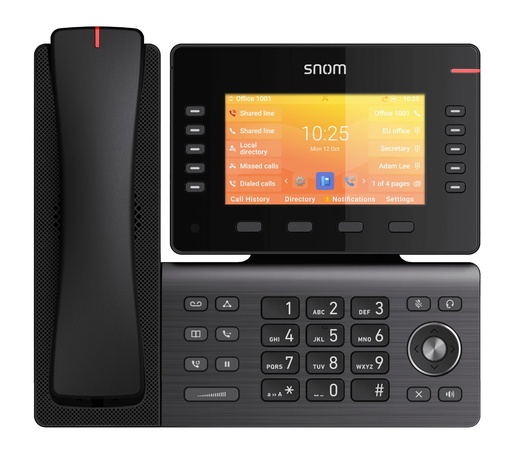 Snom D892M SIP desk phone, cordless DECT handset, 5" color display, Wi-Fi and Bluetooth, brushed metal