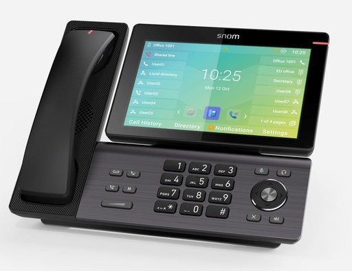Téléphone de bureau SIP Snom D895, écran tactile 8", 16 comptes SIP, Wi-Fi et Bluetooth 5.0, Gigabit