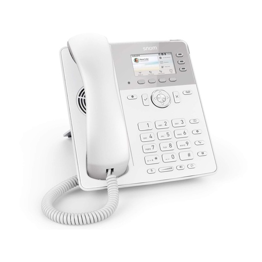 Téléphone de bureau SIP Snom D717, 6 comptes SIP, écran couleur 2,7", Gigabit PoE et USB, blanc