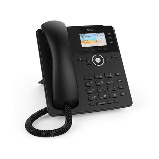 Téléphone de bureau SIP Snom D717, 6 comptes SIP, écran couleur 2,7", Gigabit PoE et USB, noir