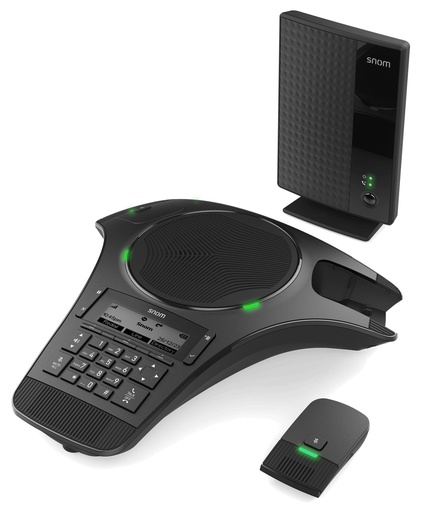 Snom C620 DECT-Konferenztelefon, kabellos DECT, SIP-DECT-Basis, 2 kabellose Mikrofone, 24 h Gesprächszeit