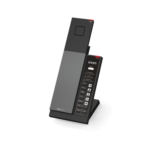 Snom HD341 SIP hotel phone, cordless DECT handset, 5 hotel service keys, hands-free, compact format