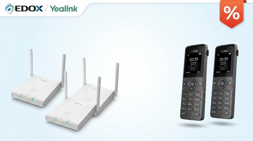 Pack de démarrage DECT multicellule Yealink W90DM + 2 W90B + 2 W73H, 1 gestionnaire + 2 bornes + 2 combinés W73H, pack p