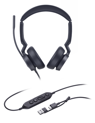 Yealink UH46 Dual Teams Kabelgebundenes USB-Headset, binaural, 3 Mikrofone mit Geräuschfilter, USB-C und USB-A, Teams-ze