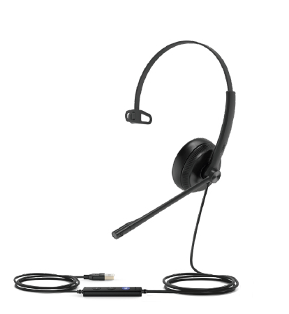 Casque filaire USB Yealink UH34 Lite Mono Teams, monaural, USB, coussinet mousse, certifié Teams