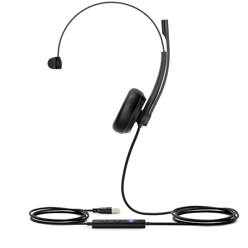 Yealink UH34 Mono Teams USB wired headset, monaural, USB-A, leather cushion, Teams certified