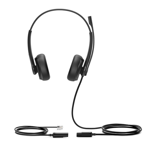 Casque filaire Yealink YHS34 Dual, binaural, RJ9 avec câble QD, micro antibruit, son large bande