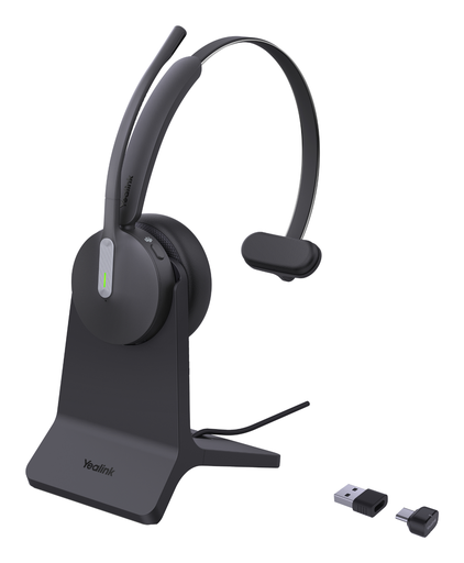 Casque Bluetooth Yealink BH70 Mono Teams, monaural, Bluetooth 5.2, dongle USB-C/A, avec socle de charge