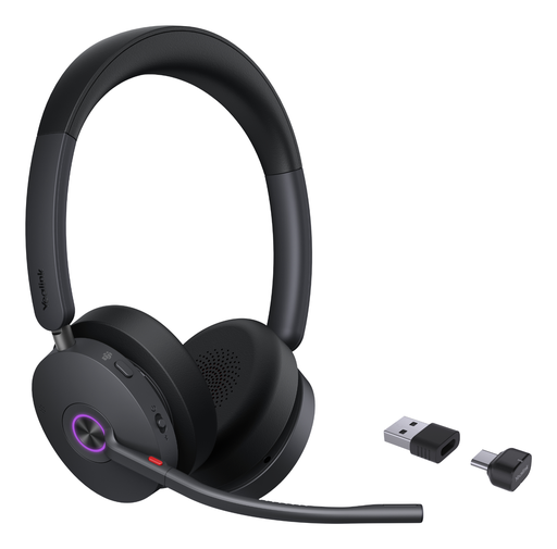 Yealink BH74 Teams Bluetooth headset, binaural, hybrid ANC, Bluetooth 5.3, USB-C/A dongle