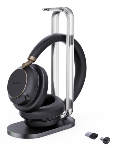 Yealink BH76 Plus Teams Bluetooth-Headset, mit Ladestation, Bluetooth 5.3, Hybrid-ANC, USB-A und USB-C