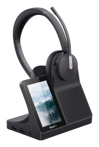 Casque sans fil DECT Yealink WH64 Workstation Dual, binaural, DECT et Bluetooth 5.3, station avec écran tactile 4" et sp