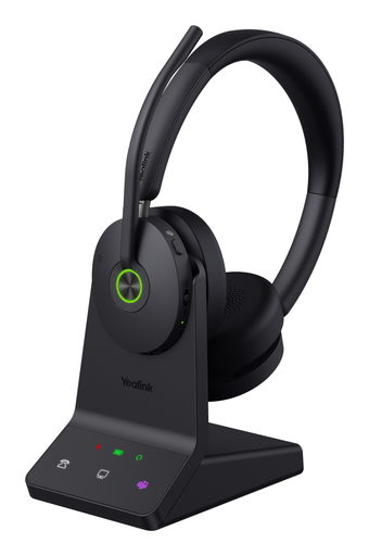 Yealink WH68 Teams DECT wireless headset, binaural, 185 m DECT and Bluetooth 5.3, 6-microphone hybrid ANC, WHB680 base