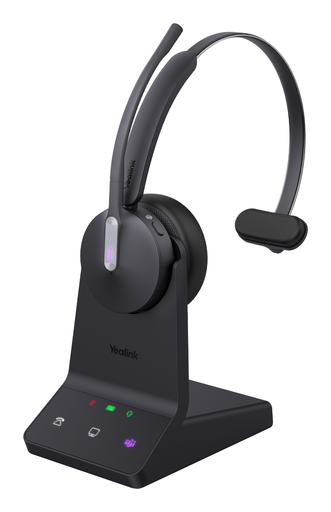 Casque sans fil DECT Yealink WH64 Mono Teams, DECT + Bluetooth 5.2, monaural, base WHB640, Teams
