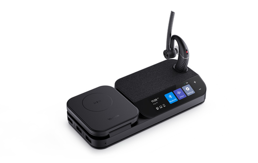 Yealink BH71 Workstation Bluetooth headset, in-ear mono, 4 noise-cancelling mics, 3" screen and speaker station, Teams