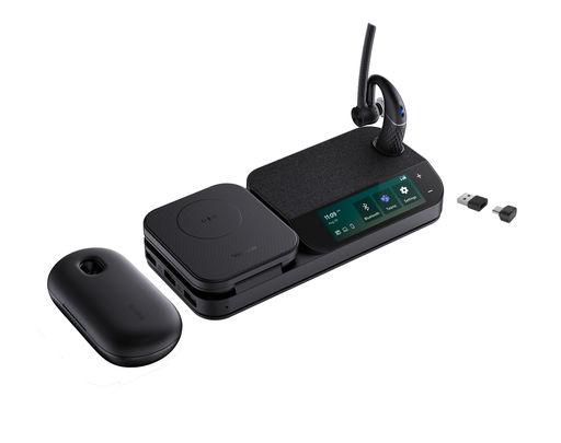 Oreillette Bluetooth Yealink BH71 Workstation Pro USB-C/A, mono à crochet d'oreille, 4 micros antibruit, connectique USB