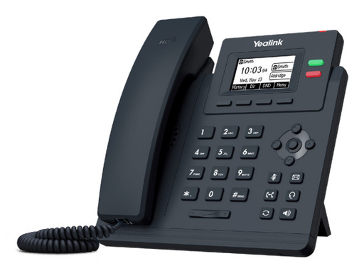 Téléphone SIP Wi-Fi Yealink T31W, 2 comptes SIP, Wi-Fi 2,4/5 GHz, PoE, écran 2,3"