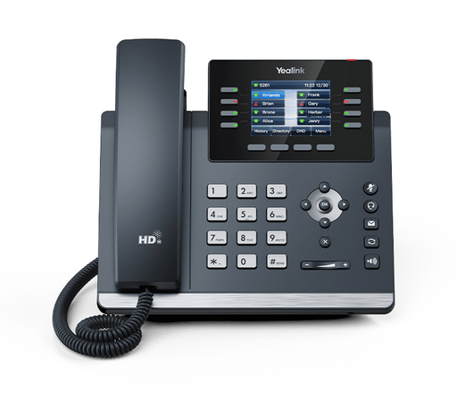 Téléphone SIP Wi-Fi Yealink T44W, 12 comptes SIP, Wi-Fi 2,4/5 GHz, Bluetooth 4.2, Gigabit PoE