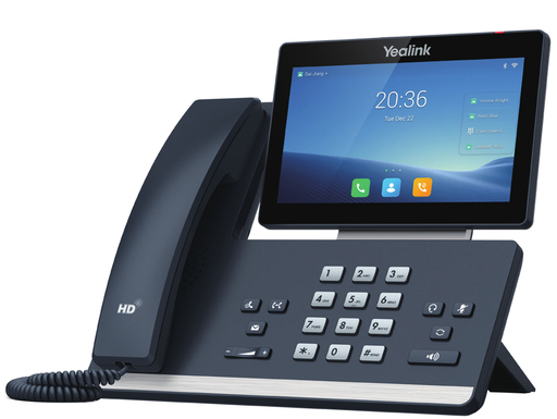 Yealink T58W SIP touchscreen desk phone, 7" touchscreen, Android 9, Wi-Fi and Bluetooth, 16 SIP accounts