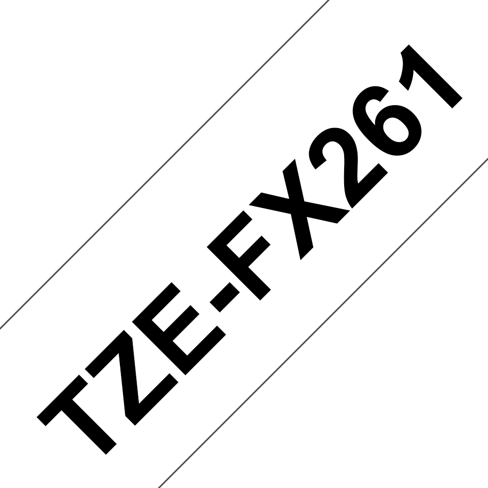 Brother TZe-FX261 / TZEFX261 flexible id tape, black on white, 36 mm x 8 m