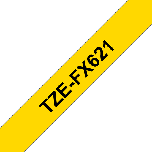 Ruban flexible Brother TZe-FX621 / TZEFX621, noir sur jaune, 9 mm x 8 m