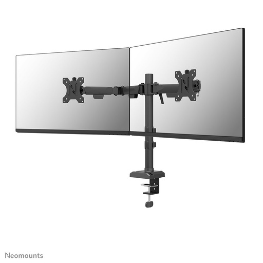 Bras support d'écran Neomounts DS60-600BL2, 10 à 32 pouces, jusqu'à 8 kg, 2 écrans, VESA 75x75 à 100x100