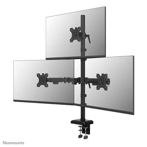 Bras support d'écran Neomounts DS60-600BL2-1, 10 à 32 pouces, jusqu'à 9 kg, 3 écrans, VESA 75x75 à 100x100