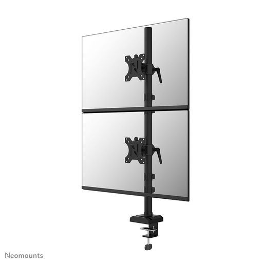 Bras support d'écran Neomounts DS60-600BL2V, 10 à 32 pouces, jusqu'à 9 kg, 2 écrans, VESA 75x75 à 100x100