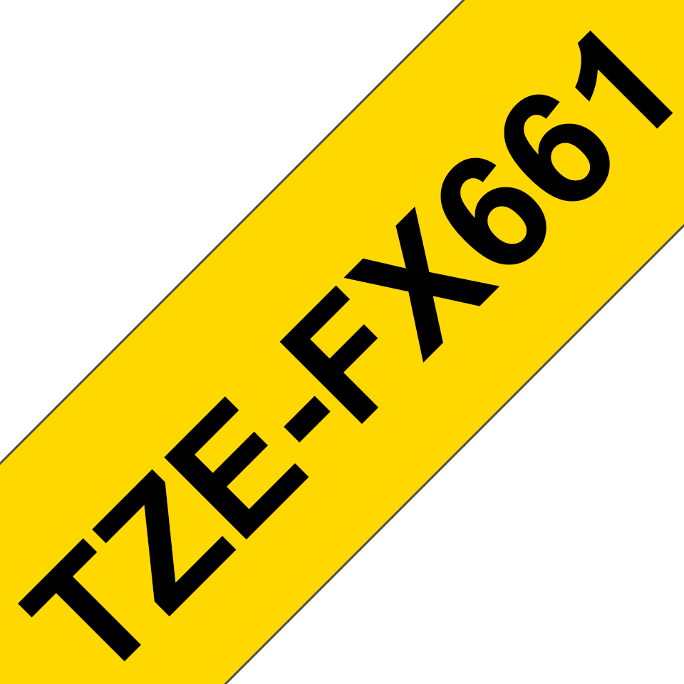 Brother Flexi-Tape TZe-FX661 / TZEFX661, schwarz auf gelb, 36 mm x 8 m