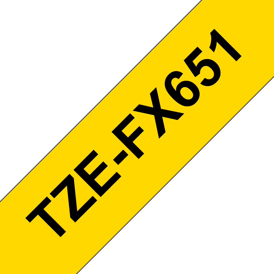Brother Flexi-Tape TZe-FX651 / TZEFX651, schwarz auf gelb, 24 mm x 8 m