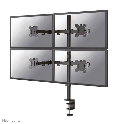Bras support d'écran Neomounts FPMA-D550D4BLACK, 13 à 32 pouces, jusqu'à 6 kg, 4 écrans, VESA 75x75 à 100x100