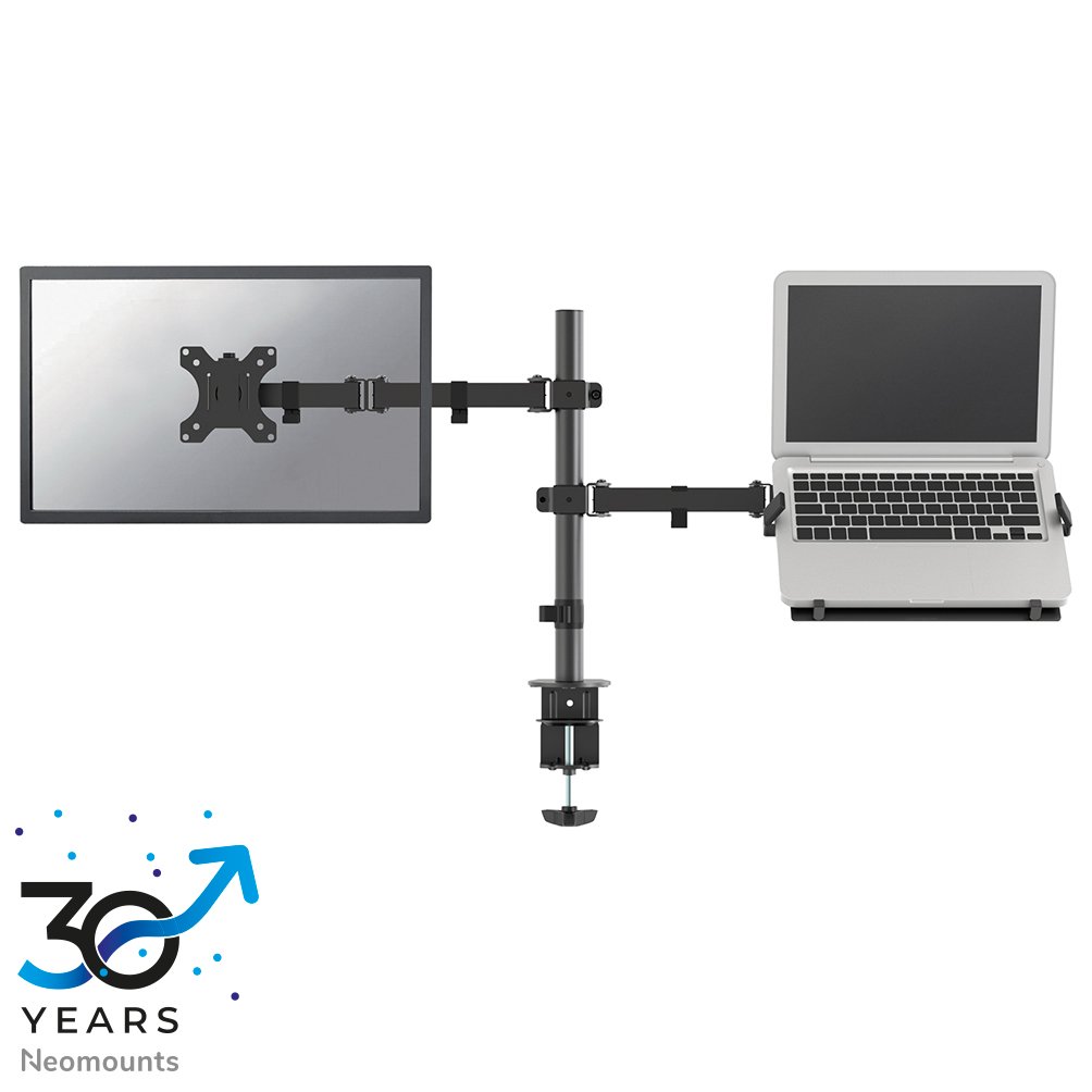 Bras support d'écran Neomounts FPMA-D550NOTEBOOK, 10 à 32 pouces, jusqu'à 8 kg, VESA 75x75 à 100x100, inclinaison