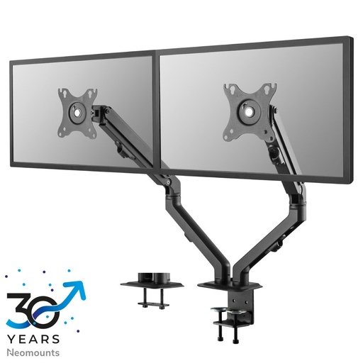 Neomounts FPMA-D650DBLACK Monitorarm, 17 bis 27 Zoll, bis 7 kg, 2 Bildschirme, VESA 75x75 bis 100x100