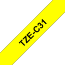 Brother TZe-C31 / TZEC31 fluorescent laminated tape, black on fluorescent yellow, 12 mm x 5 m