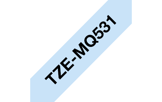 Brother TZe-MQ531 / TZEMQ531 pastel tape, black on pastel blue, 12 mm x 4 m