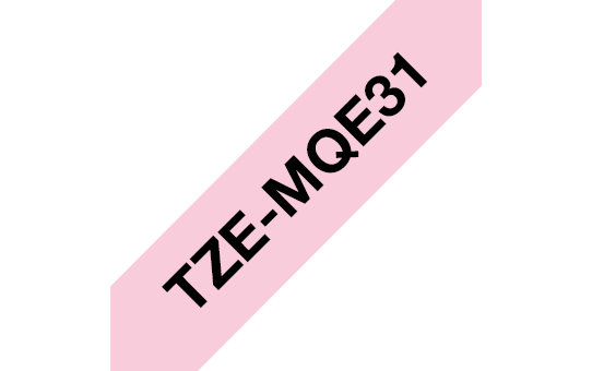 Ruban pastel Brother TZe-MQE31 / TZEMQE31, noir sur rose pastel, 12 mm x 4 m